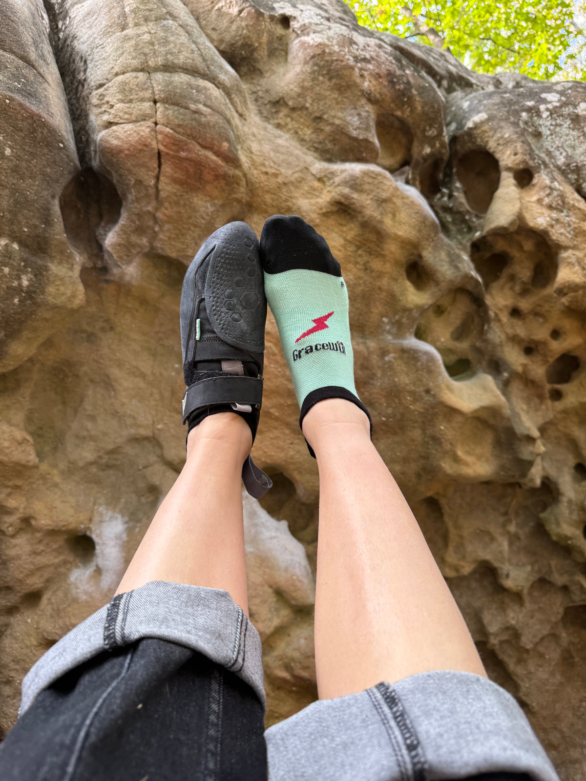 PRE-ORDER - Lightning No-Show  | Hi-Friction Climbing Sock